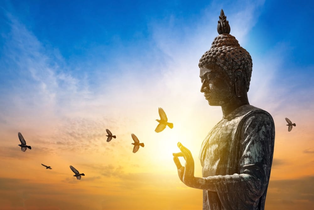 Buddha with birds