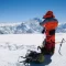 High-altitude mountaineer overlooking Mount Everest during a trekking expedition in Nepal